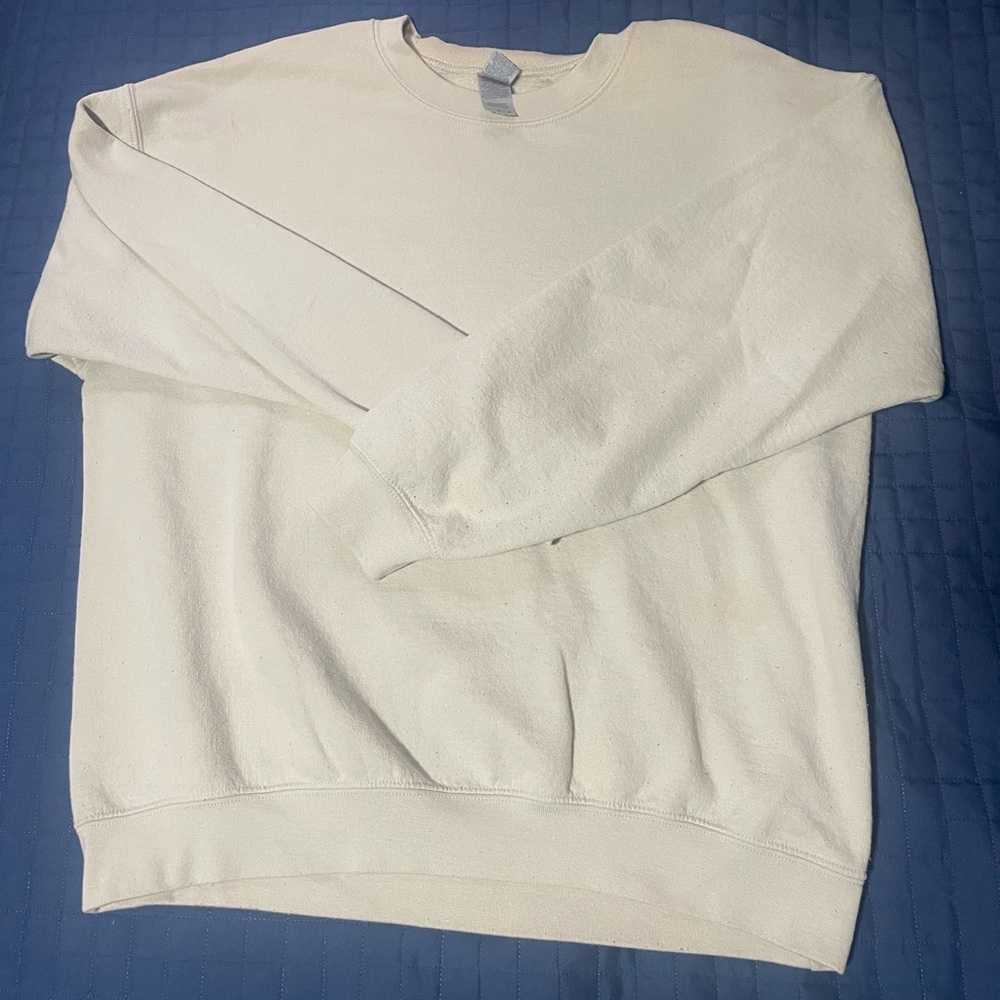 Gildan Tan Crewneck Sweater Soft Cotton Comfort